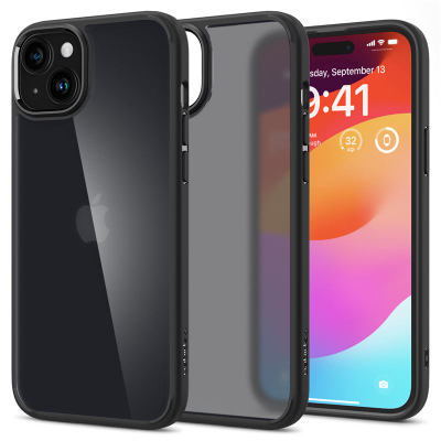 Mbështjellës për iPhone 15 Spigen Ultra Hybrid, i zi