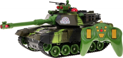 Lodër tank me telekomandë W.A.R Military Tank, 2.4GHz, me drita e zë, kamuflazh jeshil