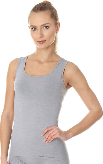 Маица без ракави за жени Brubeck TA10170 Comfort Wool, мерино, сива, M