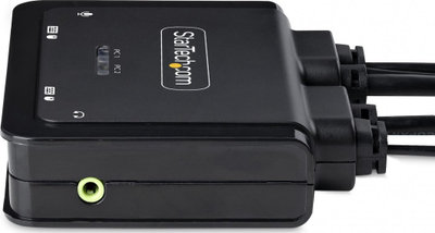 Ndërprës KVM StarTech.com me 2 porta USB C, 4K 60Hz, DisplayPort, i zi