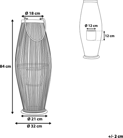 Fener dekorativ TAHITI Bamboo Wood, 84 cm, i zi