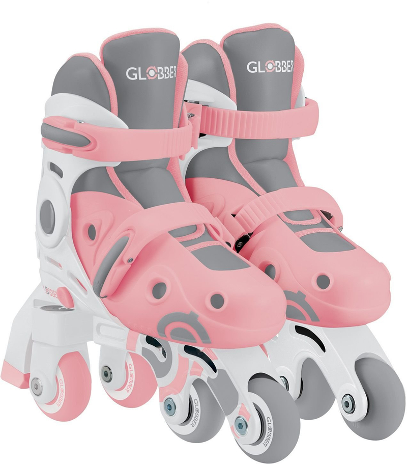 Patina për fëmijë Globber Learning Skates 2in1, madhësi e rregullueshme, pastel rozë