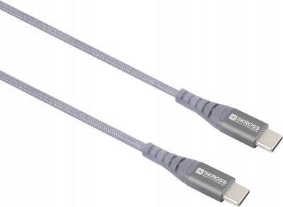 Kabllo USB C në USB C Skross, 120 cm, gërshetume, gri