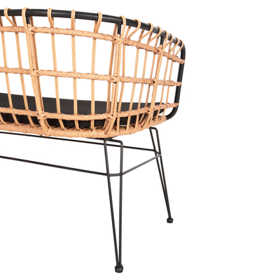 Sofa e jashtme (bench) 2-ulëse Allegra (HM5692.11), bezhë/ zezë