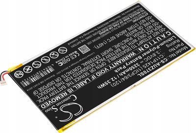Bateri tablet Cameron Sino CS-AUZ370SL, 3250mAh, 3.8V, e zezë