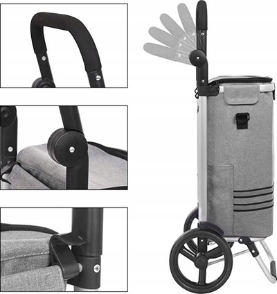 Karre pazar SONGMICS, palosës, me çantë termike 35L, gri