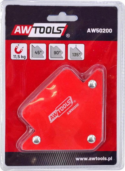 Magnet këndor saldimi AWTOOLS AW50200, 11.5kg, 82x120x13mm, i kuq