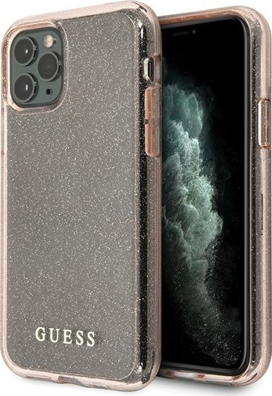 Kapak telefoni Guess Glitter GUHCN58PCGLPI, për iPhone 11 Pro, rozë me shkëlqim