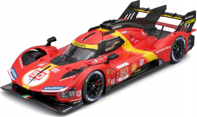 Model makine Bburago Ferrari 499P, shkallë 1/18, Le Mans 2023, e kuqe