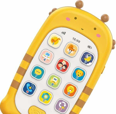 Lodër telefon interaktiv Woopie Puzzle Phone, tinguj dhe melodi, me diktafon, i verdhë