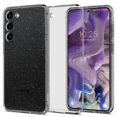 Mbrojtëse për celular Samsung Galaxy S23 Spigen Liquid Crystal Glitter, transparente