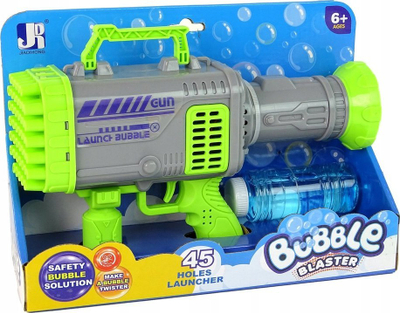 Pistoletë me flluska sapuni LEAN Toys 15373, 45 vrima, me bateri, jeshile