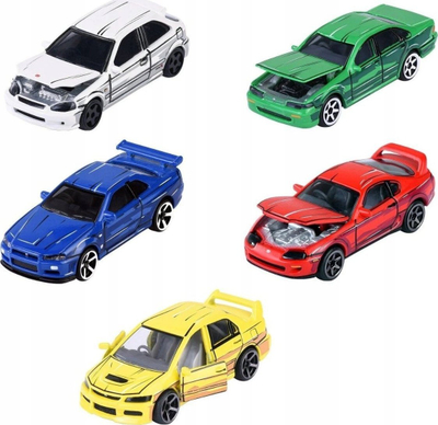 Pako dhuratë vetura lodër Majorette Japan Series, 5 copë, shkallë 1:64, shumëngjyrëshe