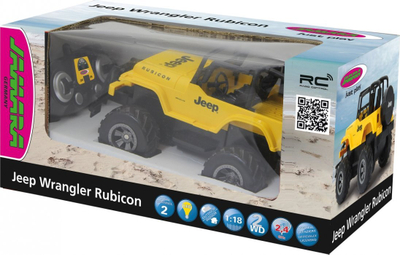 Makina me telekomandë Jamara Jeep Wrangler Rubicon, 1:18, 2700 mAh, e verdhë