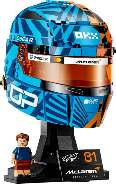 Set LEGO Editions Kask Oscar Piastri McLaren F1 43017, koleksionues, shumëngjyrësh