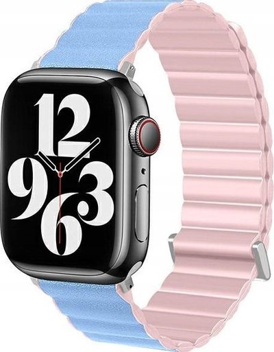 Rrip ore Beline Magnetic Pro për Apple Watch 42/44/45/49mm, me magnet, eco leather dhe silikon, rozë