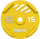 Platë olimpike Tiguar Bumper TI-WBR01500, 15kg, diametër 50mm, e verdhë