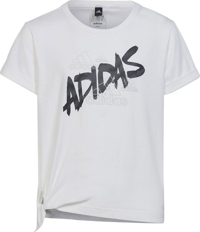 Bluzë për goca adidas Dance Knotted Tee Jr HR5818, pambuk 100%, e bardhë