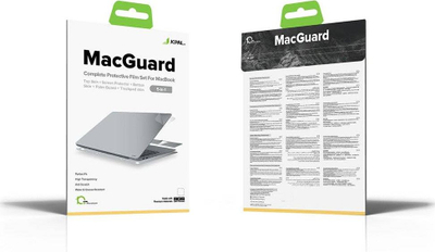 Film mbrojtës laptopi JCPAL MacGuard, MacBook Air 13" 2018 M1, komplet sipër‑poshtë, gri e çelët