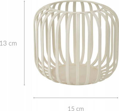 Lampion Home Styling Collection i vogël, minimalist, metalik, krem