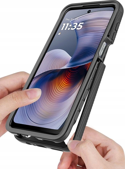 Kapak telefoni Tech-Protect Defense për Motorola Moto G15 G15 Power G05 E15, dizajn me dy shtresa, mbrojtje e fortë, i zi