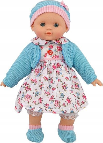 Kukull bebe Adar 516724, 40cm, me zë polonisht, rozë gri