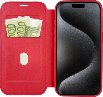 Këllëf telefoni Smart Mag për iPhone 15 Pro Max, kompatibil MagSafe, i kuq