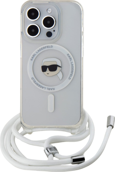 Këllëf telefoni Karl Lagerfeld KLHMP16XHCKHNT, MagSafe, për iPhone 16 Pro Max 6.9", transparent
