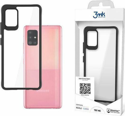 Maskë telefoni 3mk Satin Armor Case për Samsung Galaxy A51 5G, e tejdukshme me kornizë të zezë