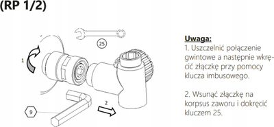 Kapëse lidhëse VARIO TERM M22 1.5 x 1/2" F, për valvula radiatorësh, krom