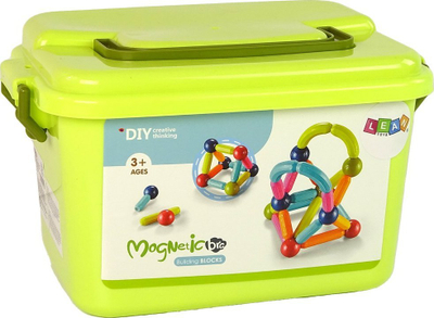 Lodër me kuba magnetikë Lean Toys Magnetic Blocks, 70 copë, për kalamaj 3+, shumëngjyrëshe
