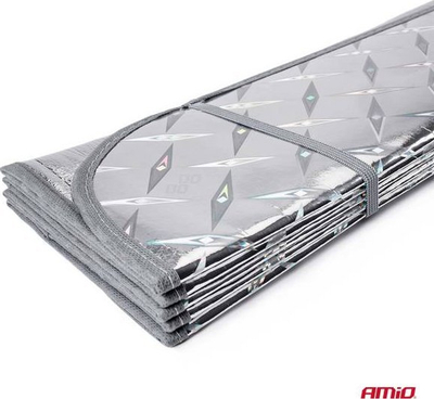 Mbrojtëse xhami për makinë AMiO 02909, 150x80 cm, PE, argjendtë