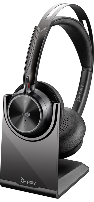 Слушалки без кабел Poly Voyager Focus 2, Microsoft Teams, USB C со станица за полнење, црна