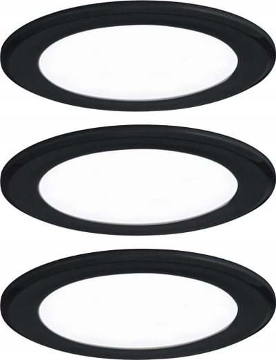 Set spote LED për mobilje Paulmann Furniture, 3x2.5W, 65mm, e zezë mat