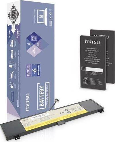 Bateri laptopi Mitsu për Lenovo Y50-70 Y50-80, 6400mAh, Li-polymer, e zezë