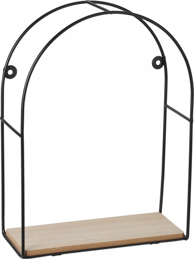 Set rafte muri për zbukurim Home Styling Collection, metal dhe MDF, 2 madhësi, të zeza
