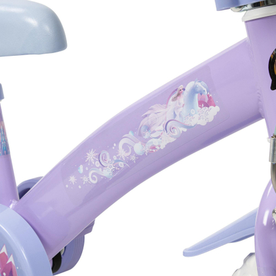 Biçikletë fëmijësh Huffy Disney Frozen 22294W, 12", me rrota ndihmëse, e bardhë vjollcë