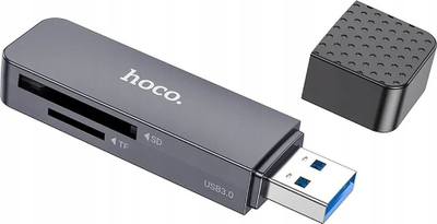 Lexues kartash Hoco HB45, USB 2.0, SD microSD, gri