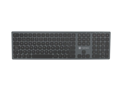 Tastierë Natec Dolphin NKL-1830, pa tel RF + Bluetooth, QWERTY, e zezë/e hirtë