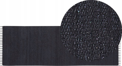 Qilim korridori jute Runner, 80 x 300 cm, drejtkëndësh, i zi