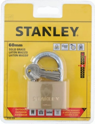 Dry i jashtëm Stanley 81105 371 401, trup bronxi, 60mm, me çelës
