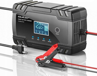 Полнач за батерии Qoltec Microprocessor Charger, 12V 8A, 24V 4A, со LCD екран