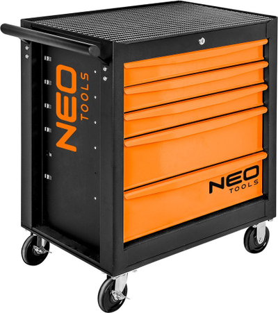 Karrocë veglash NEO TOOLS 84-214-6, 5 sirtarë, 117 vegla, e zezë
