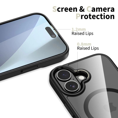 Futrollë telefoni Tech-Protect MagMat MagSafe për iPhone 17, e tejdukshme, e zezë