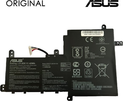 Bateri laptopi Extra Digital ASUS B31N1729, 3653mAh, 11.52V, e zezë