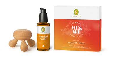 Set Primavera	vaj	për aktivizimin e muskujve 50 ml + pajisje masazhuese Aroma Moment for Activity ME & WE