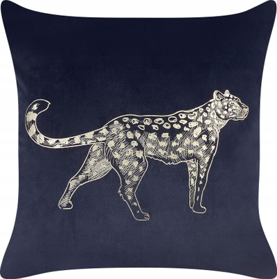 Set me jastëkë dekorativ MARULA Velvet, 45x45cm, me motiv kafshësh, i zi