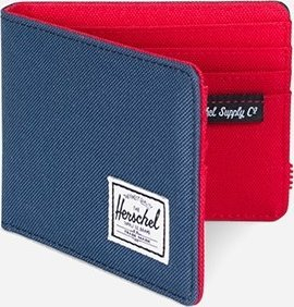 Portofol Herschel Supply ROY, bi-fold, me RFID, blu e kuqe