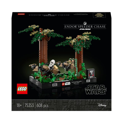 Set LEGO Star Wars Endor Speeder Bike Chase 75353, 608 copa, për të rritur, shumëngjyrësh