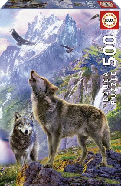 Puzzle Educa Wolves in the Rocks, 500 copa, moshat 11+